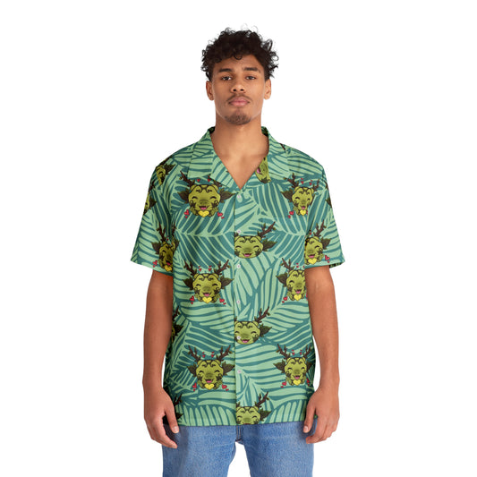 Tiny Leaf Dragon Hawaiian Shirt (Green and Dark Green)