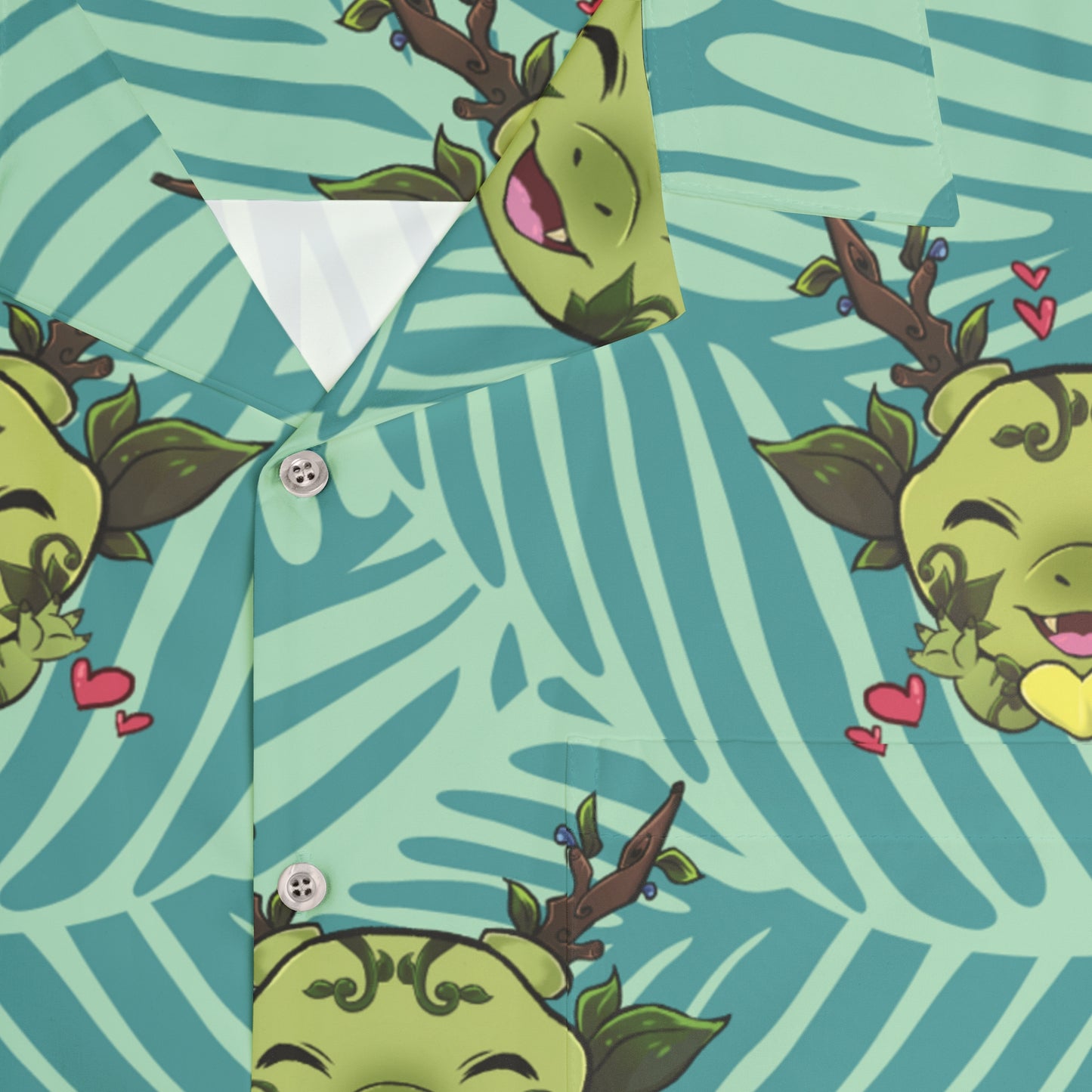Tiny Leaf Dragon Hawaiian Shirt (Green and Dark Green)
