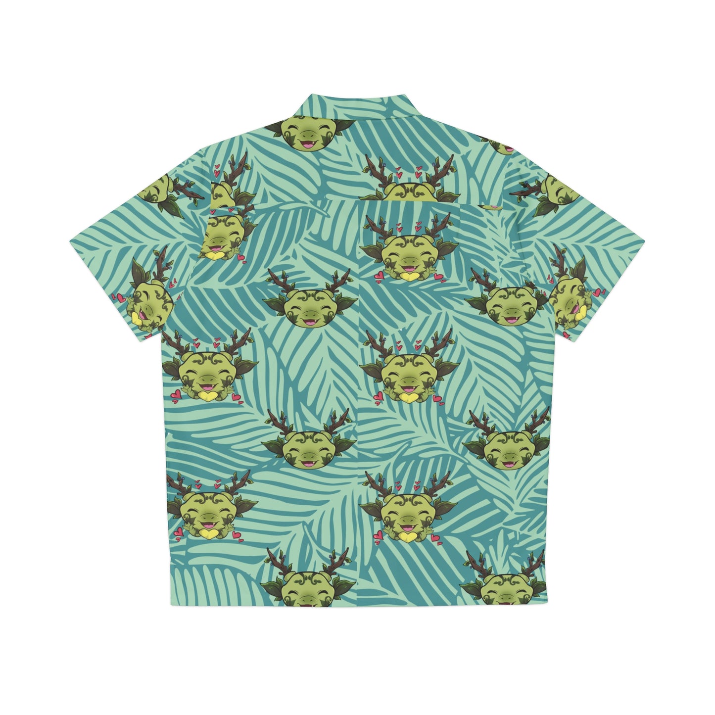 Tiny Leaf Dragon Hawaiian Shirt (Green and Dark Green)