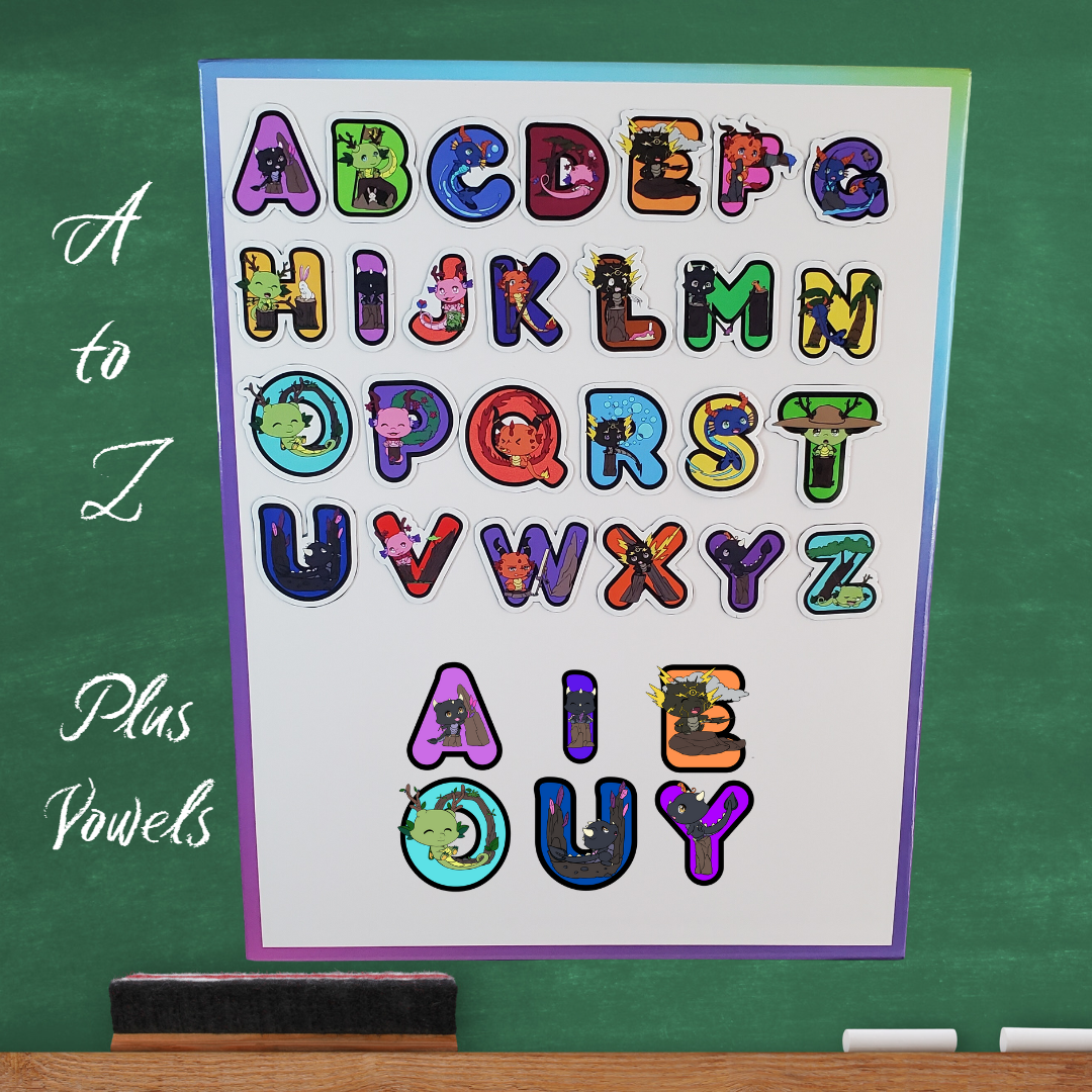 Tiny Dragon's ABC Magnets + Xtra Vowels