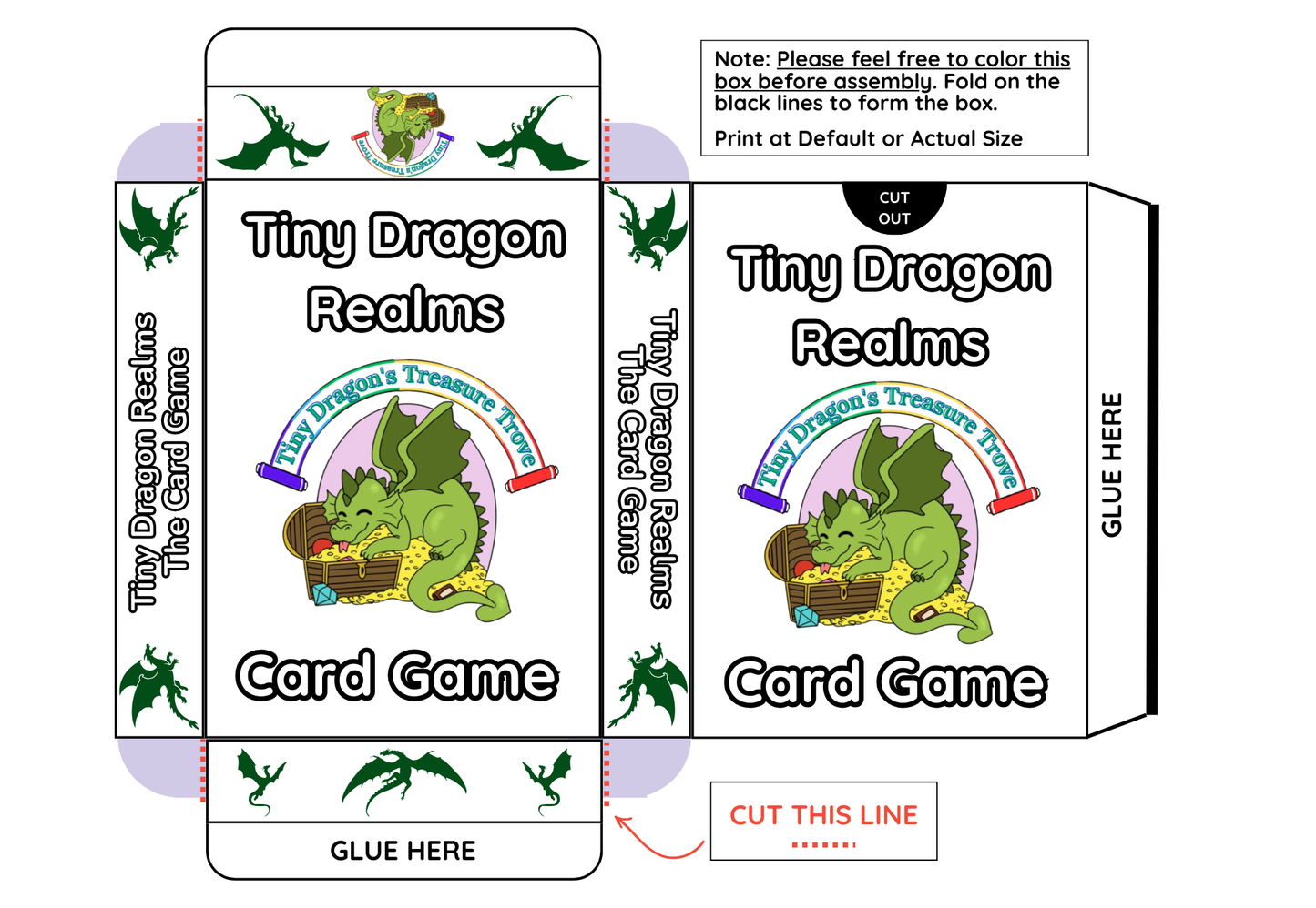 Tiny Dragon Realms™ – Color Your Own Adventure Digital Deck (Printable PDF + Optional PNGs)