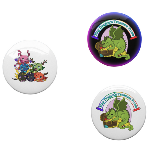 Tiny Dragon Merch Buttons
