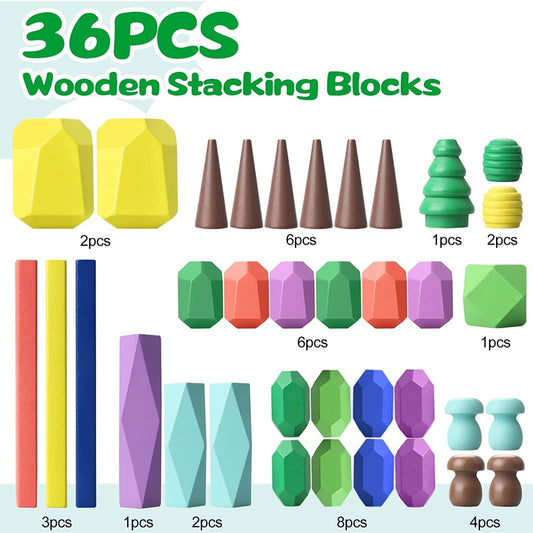 Wooden Balance Blocks (36 Pieces)