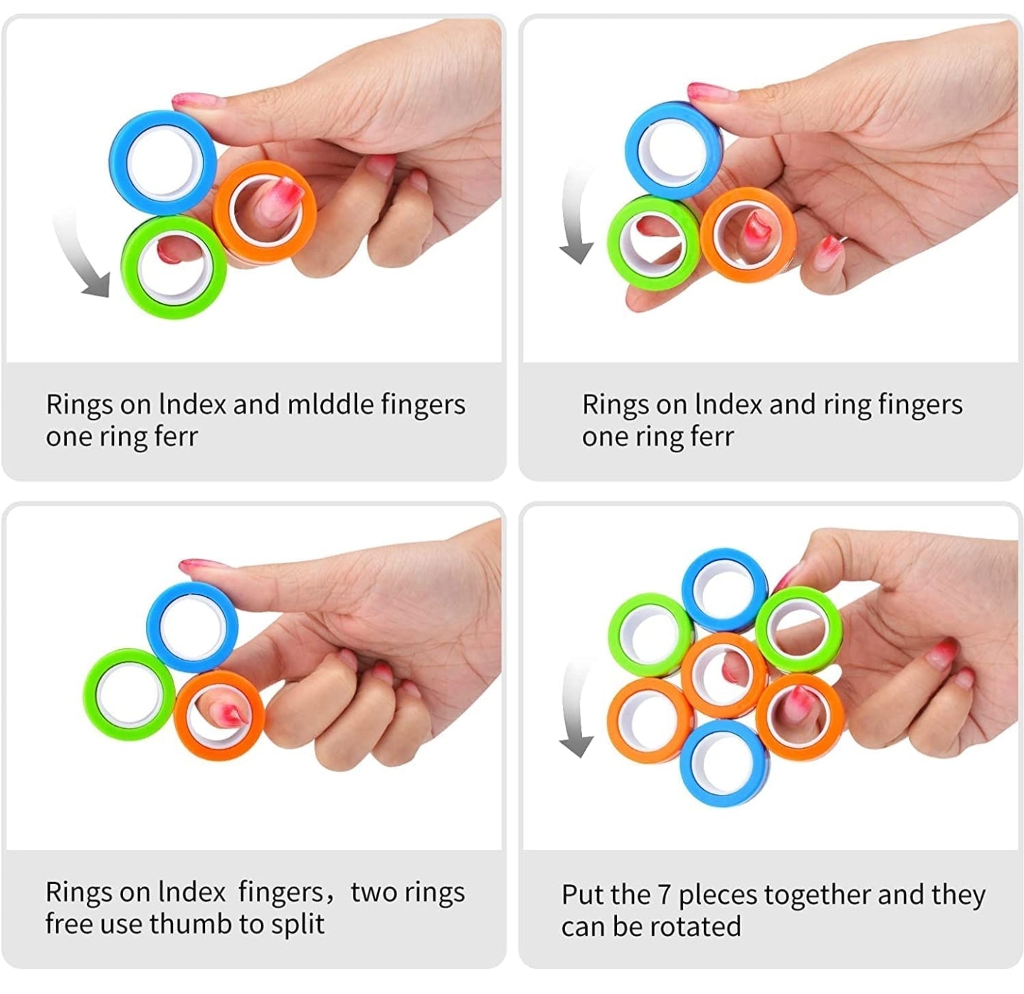 Magnet Spin Fidget Rings