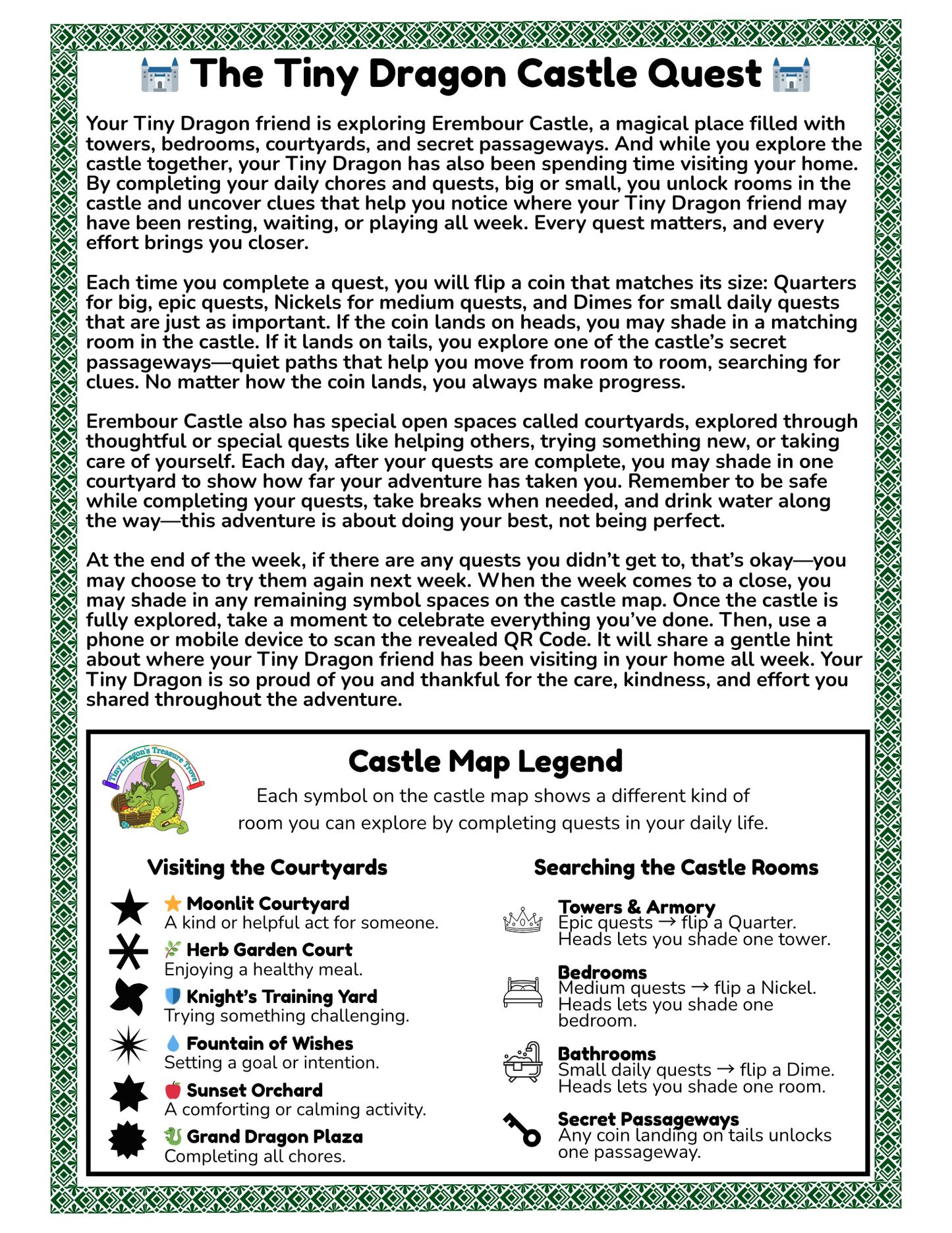 Weekly Chore Chart - Hide & Seek Castle Game